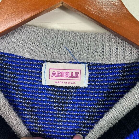 Arielle Vintage Women’s sweater Size S/MBlue Knit Animal Print - Picture 5 of 14